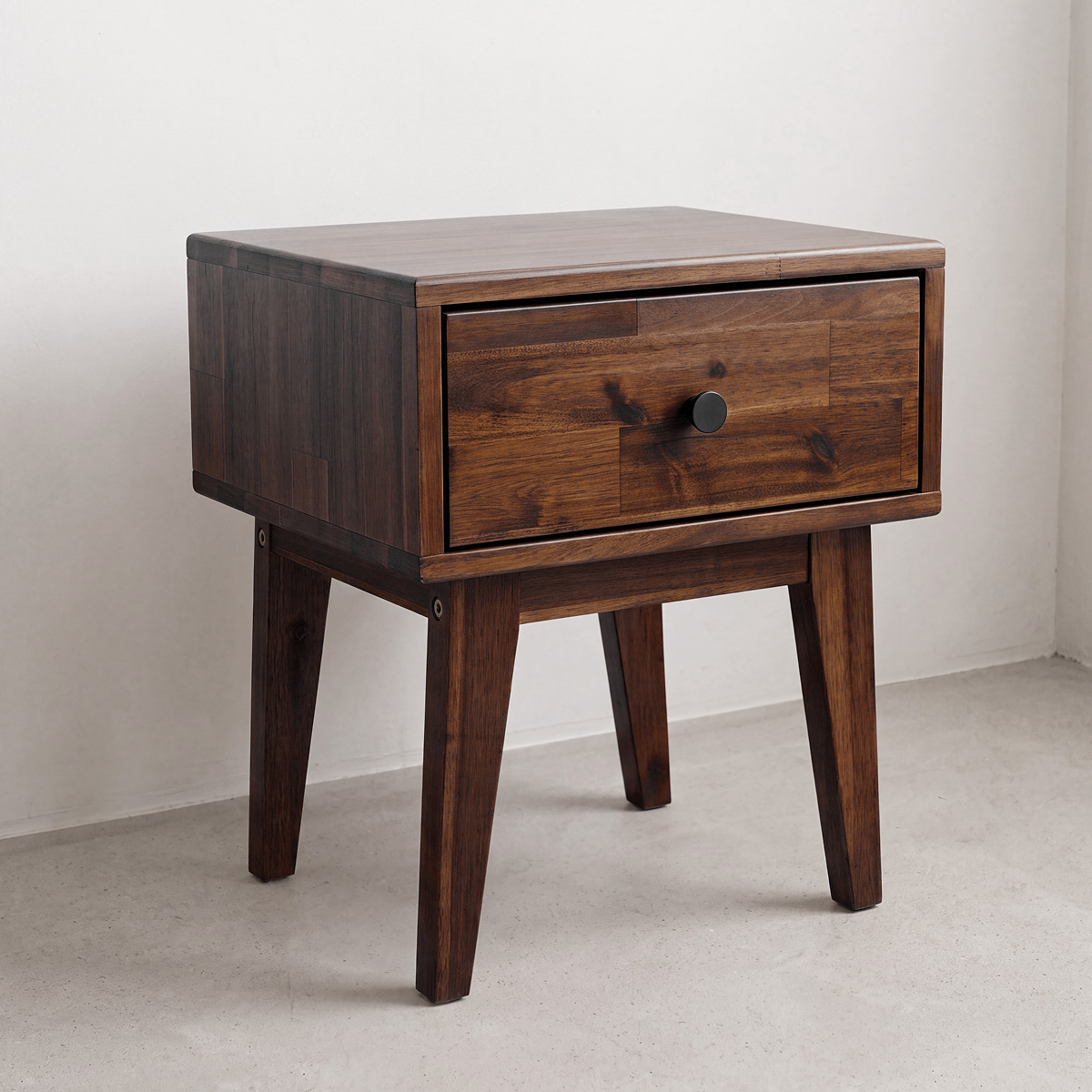 Sofia 1-Drawer Solid Acacia Wood Nightstand