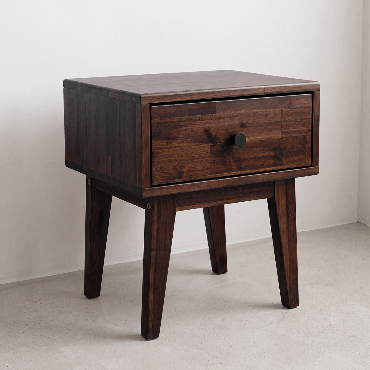 Sofia 1-Drawer Solid Acacia Wood Nightstand