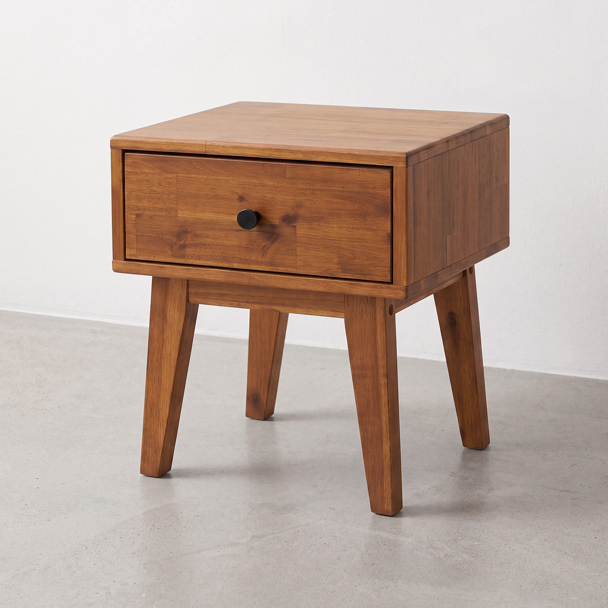 Sofia 1-Drawer Solid Acacia Wood Nightstand