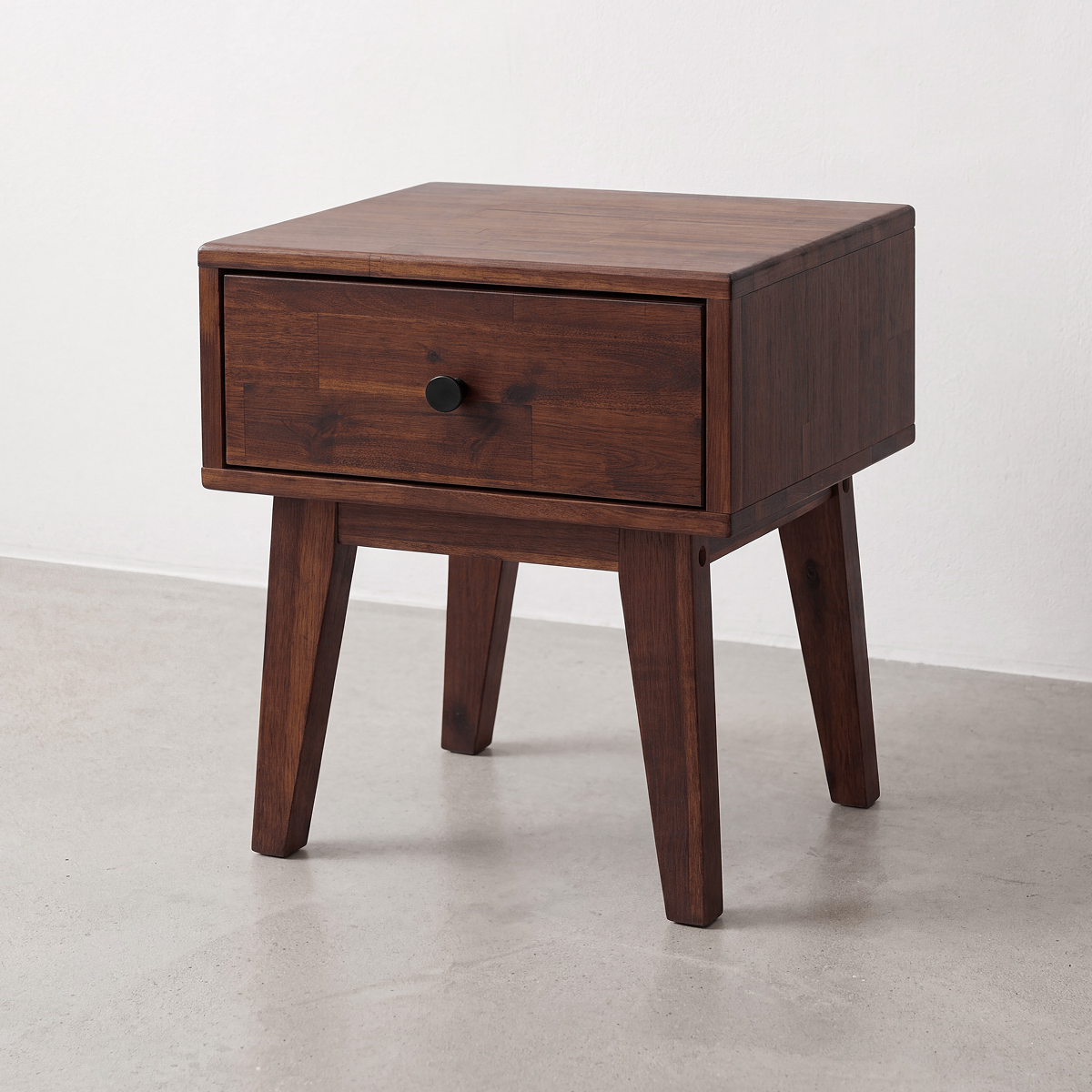Sofia 1-Drawer Solid Acacia Wood Nightstand