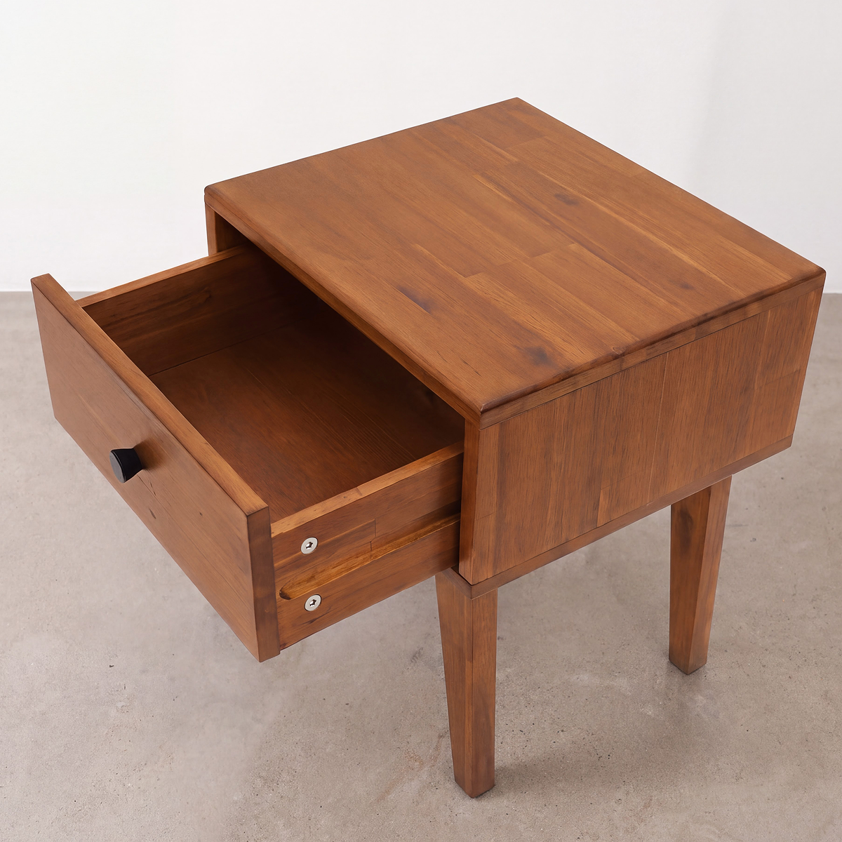 Sofia 1-Drawer Solid Acacia Wood Nightstand