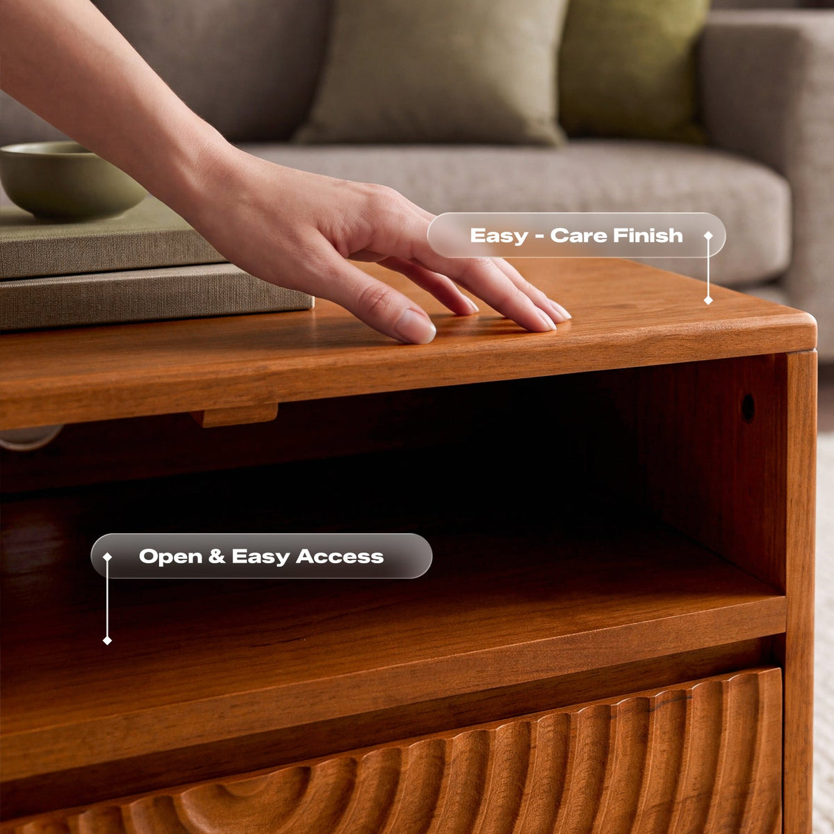 Harmony Solid Rubber Wood Coffee Table