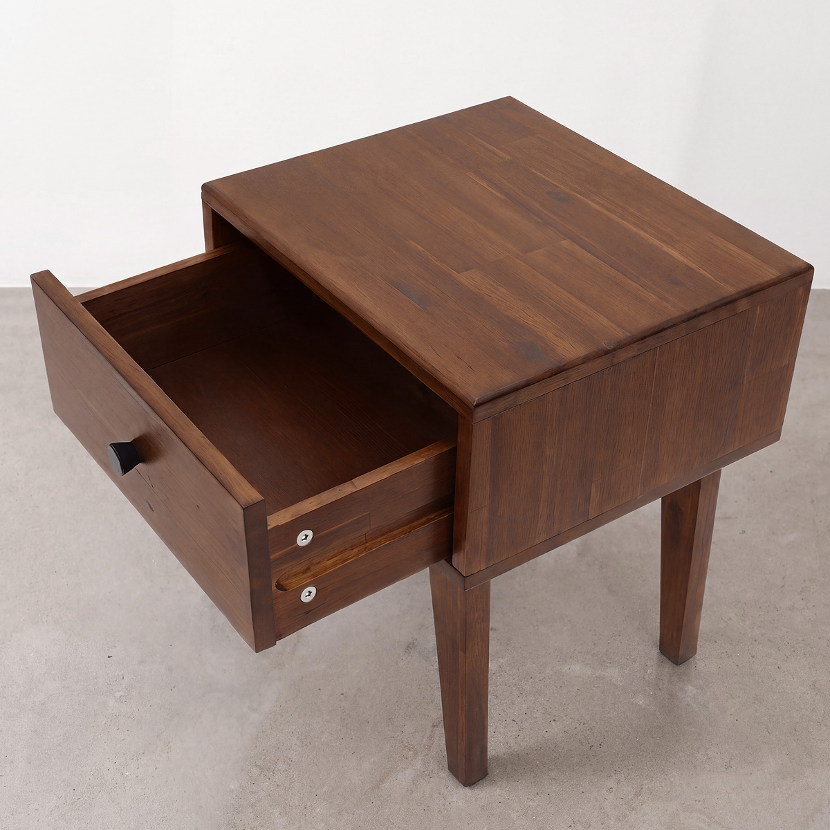 Sofia 1-Drawer Solid Acacia Wood Nightstand