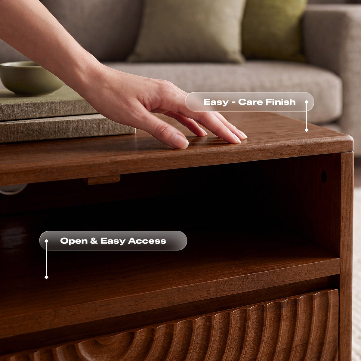 Harmony Solid Rubber Wood Coffee Table