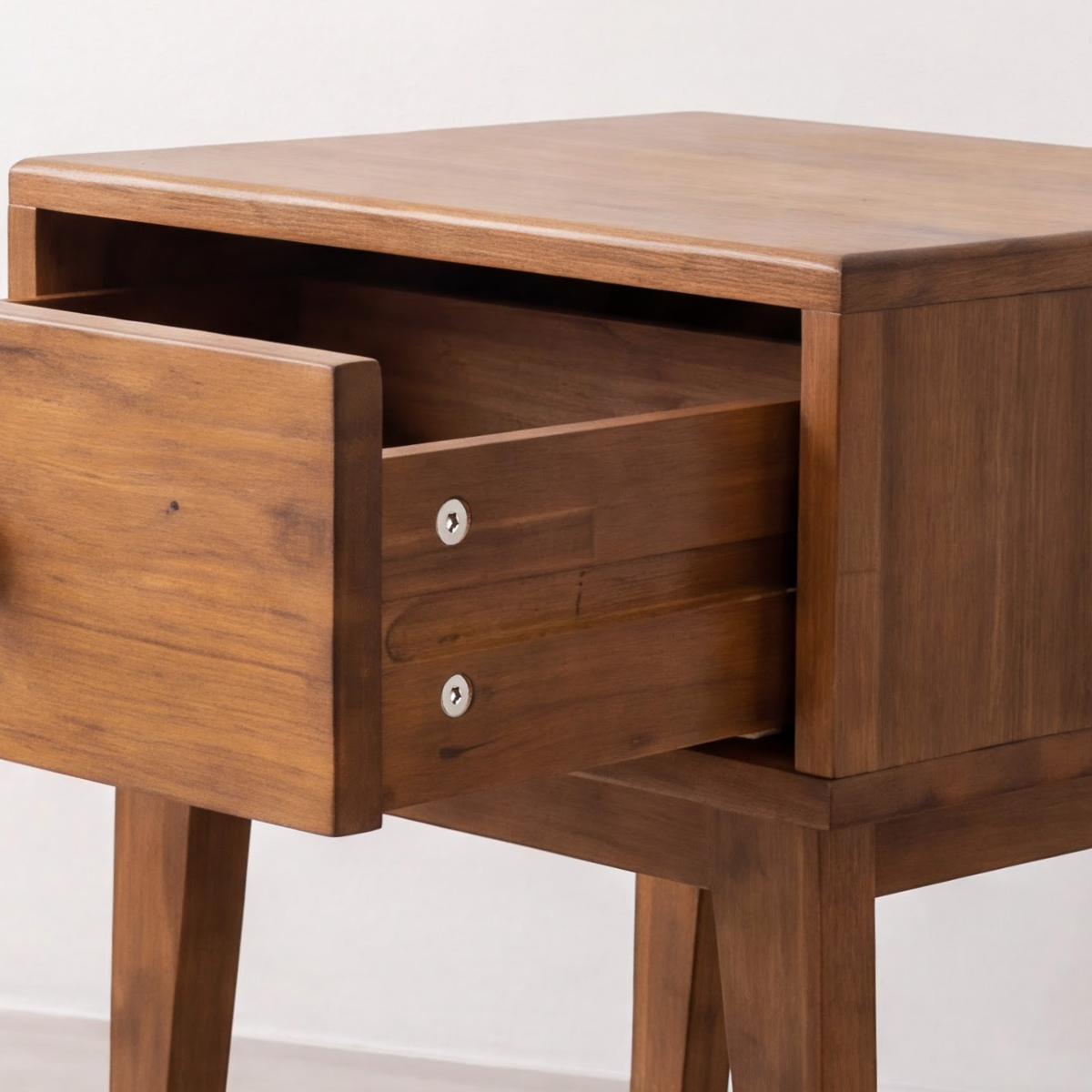 Sofia 1-Drawer Solid Acacia Wood Nightstand
