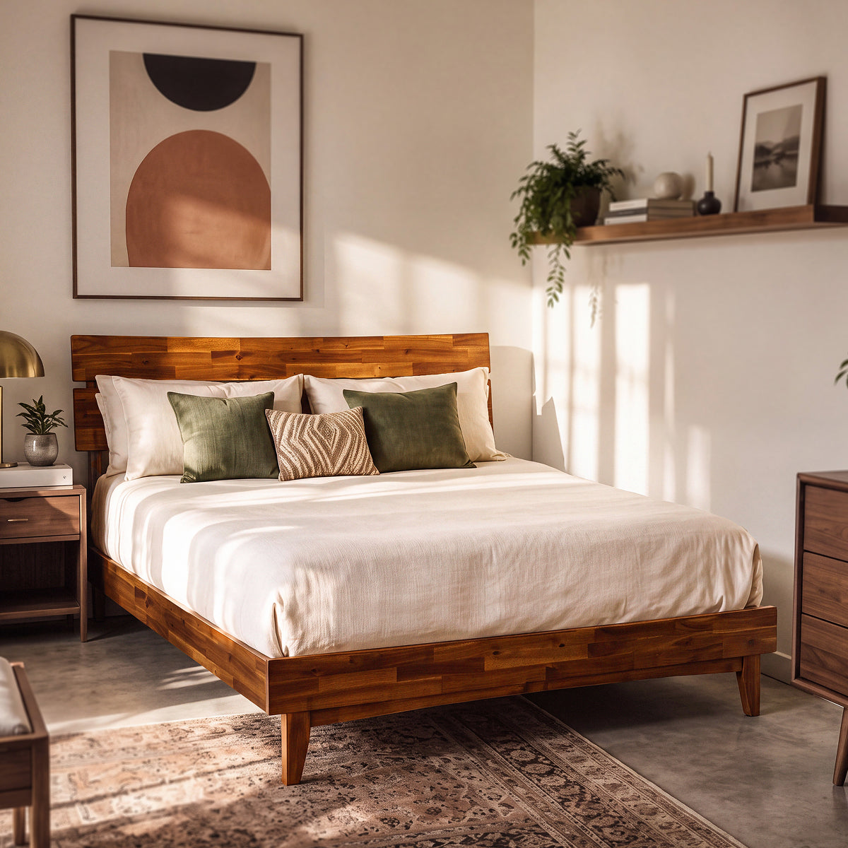 Aurora Solid Acacia Wood Bed Frame