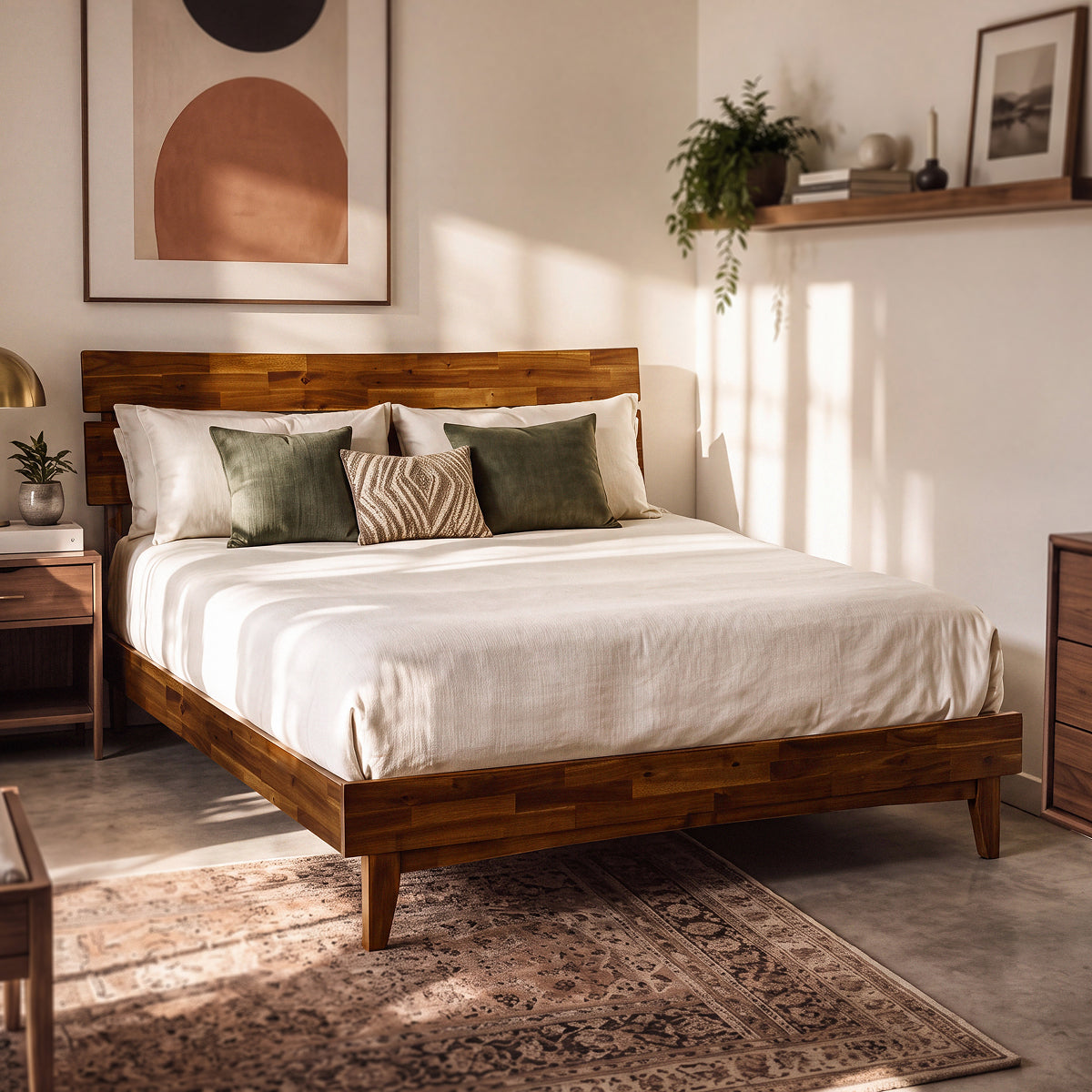 Aurora Solid Acacia Wood Bed Frame