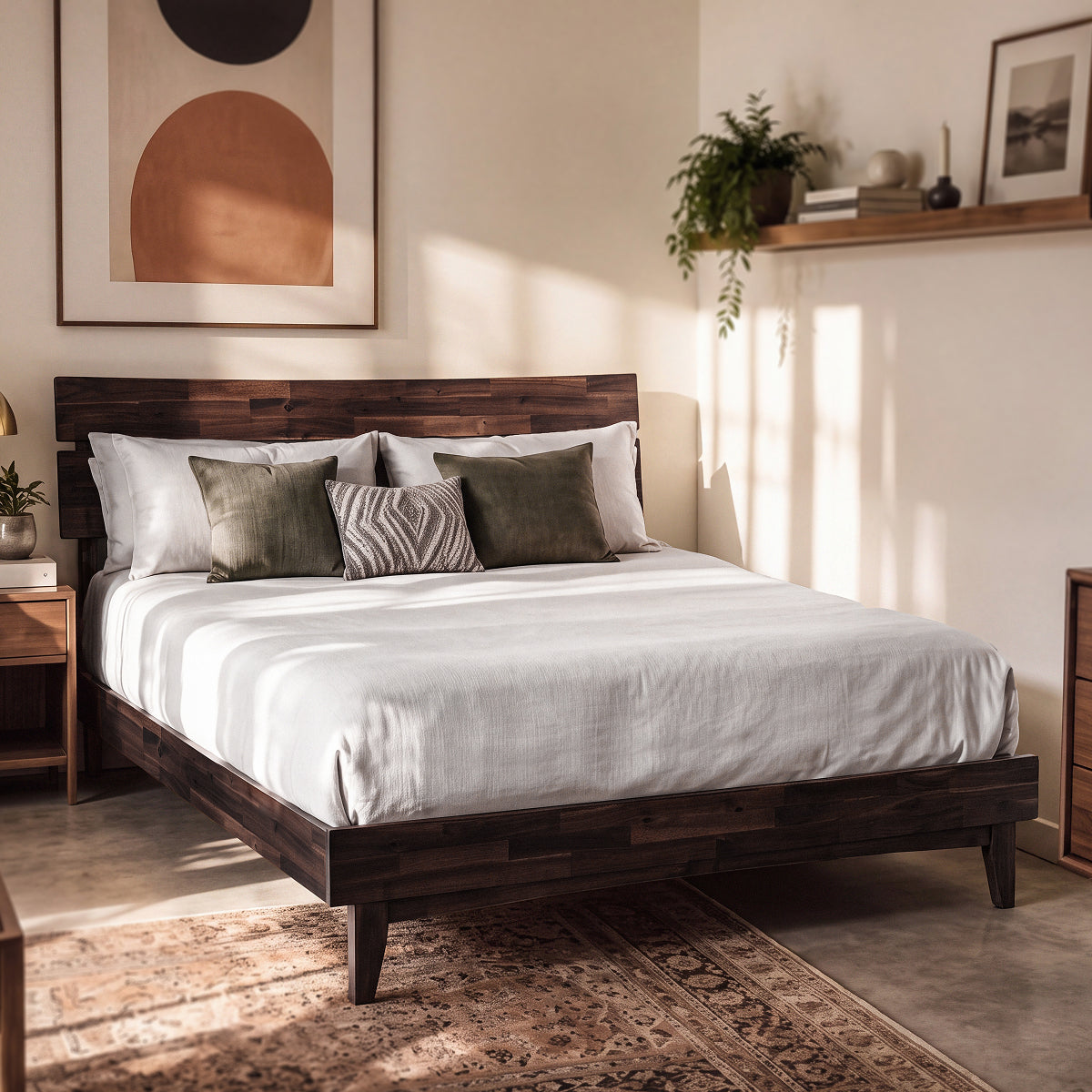 Aurora Solid Acacia Wood Bed Frame