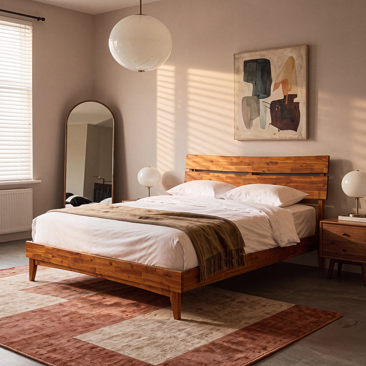 Aurora Solid Acacia Wood Bed Frame