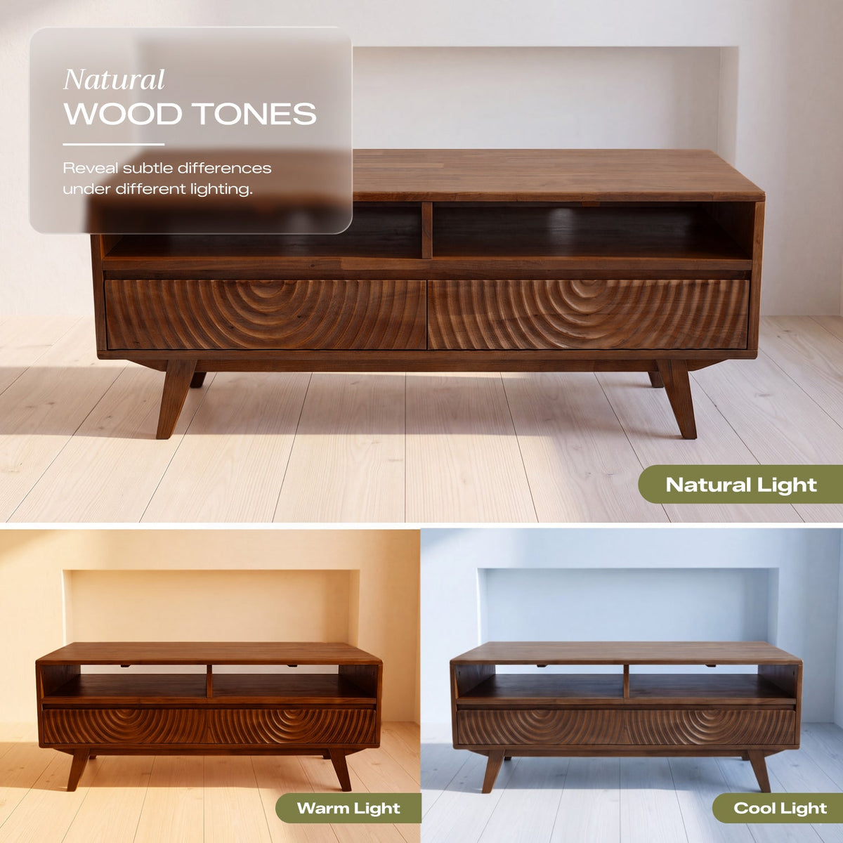 Harmony Solid Rubber Wood Coffee Table