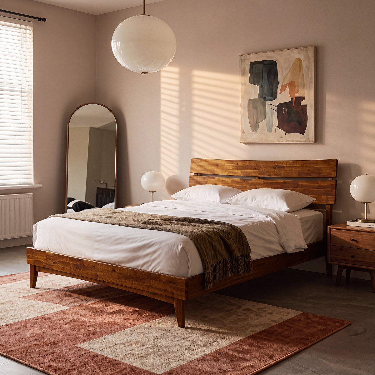 Aurora Solid Acacia Wood Bed Frame
