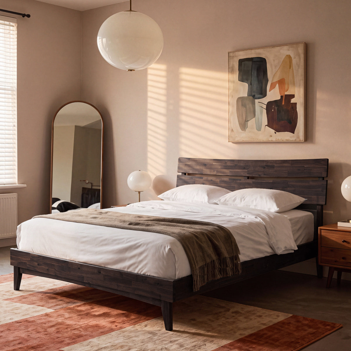 Aurora Solid Acacia Wood Bed Frame