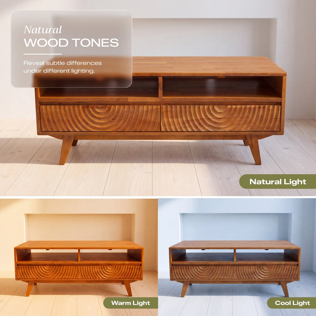 Harmony Solid Rubber Wood Coffee Table