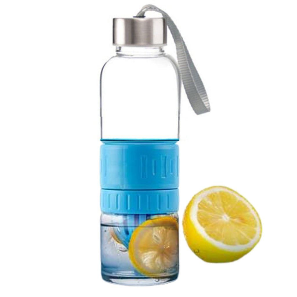 XP Labs Fruit Infuser Glass Water Bottle, 680 ml
