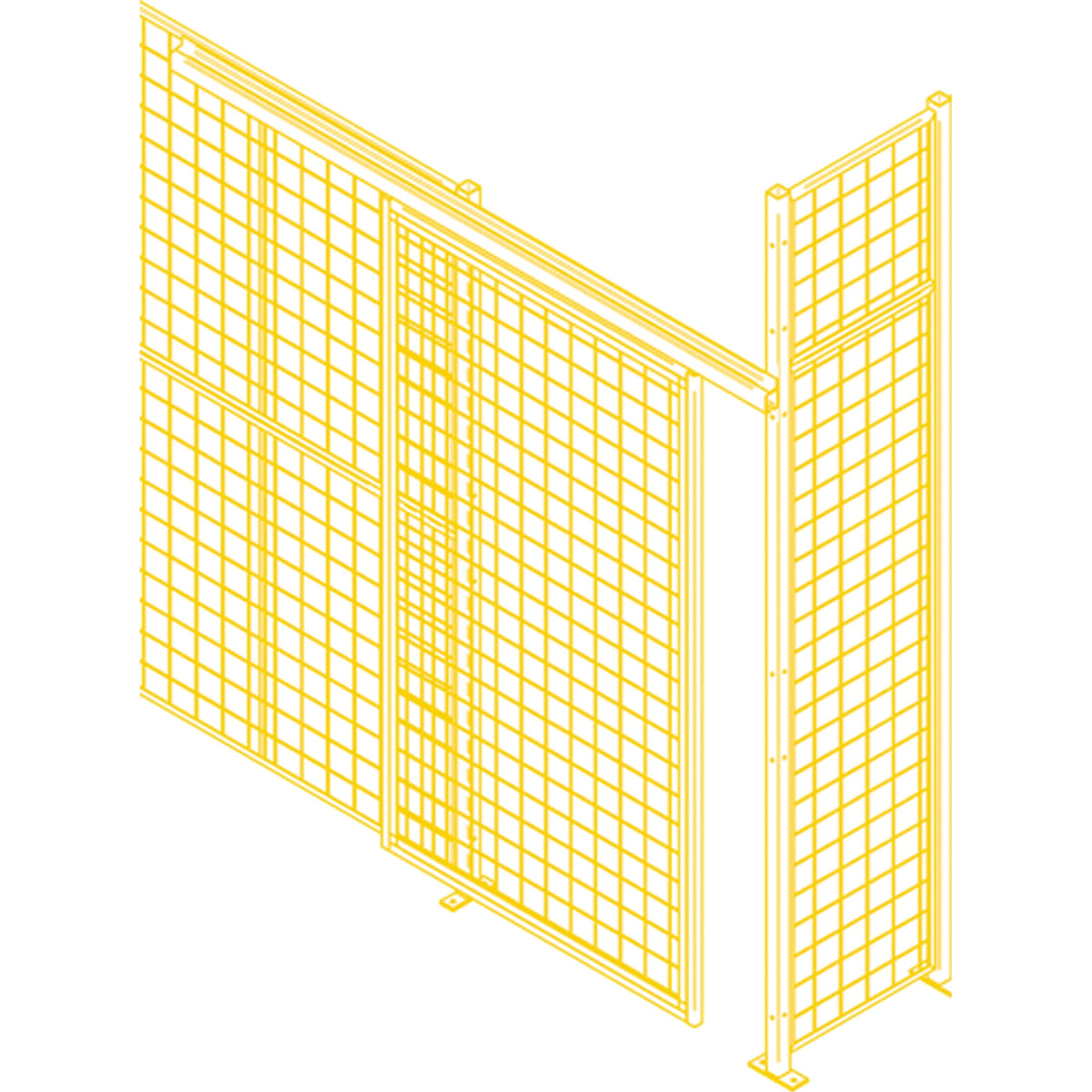 Wire Mesh Partition Components - Sliding Doors, 4' W x 8' H