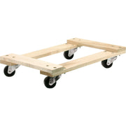 Medium-Duty Solid Wood Dolly, 18" x 24", 900 lb, Polyolefin Wheels