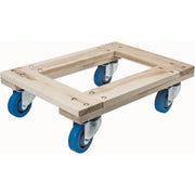 Heavy-Duty Solid Wood Dolly, 18" x 30", 1,400 lb, Rubber Wheels