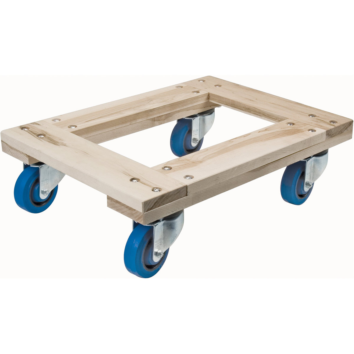 Heavy-Duty Solid Wood Dolly, 18" x 30", 1,400 lb, Rubber Wheels