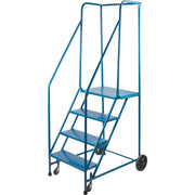 CSA Steel Rolling Step Ladder, 4 Steps, 22" Wide, 37" Platform