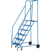 CSA Steel Rolling Step Ladder, 6 Steps, 22" Wide, 55" Platform