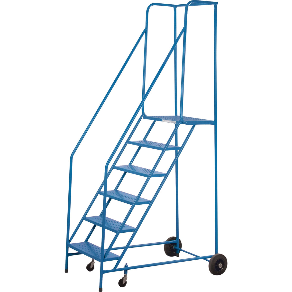 CSA Steel Rolling Step Ladder, 6 Steps, 22" Wide, 55" Platform