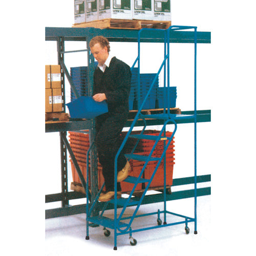 CSA Steel Rolling Step Ladder, 6 Steps, 22" Wide, 55" Platform