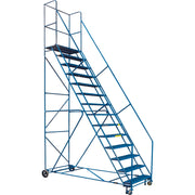 CSA Steel Rolling Ladder with Locking Step, 14 Steps, 128" Platform