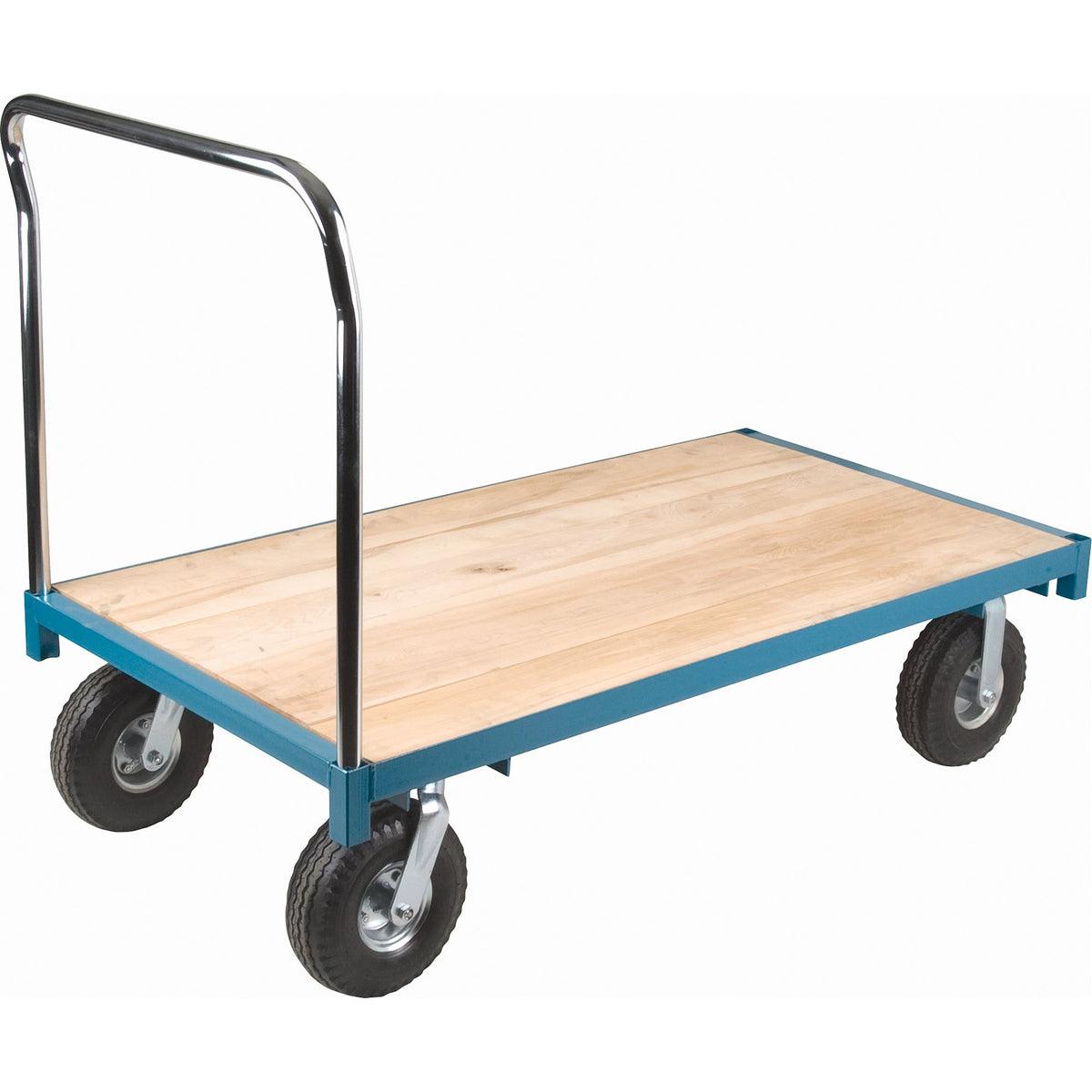Heavy-Duty Platform Truck, 48" x 24", 1,200 lb, Pneumatic Casters