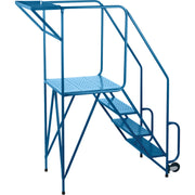 Steel Maintenance Rolling Ladder, 4 Steps, 38" Platform