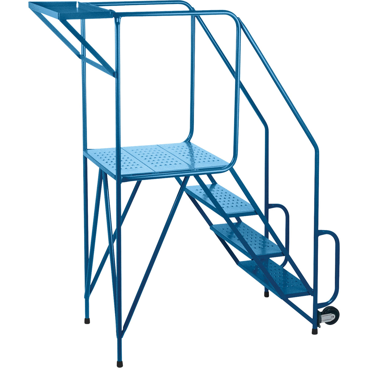 Steel Maintenance Rolling Ladder, 4 Steps, 38" Platform