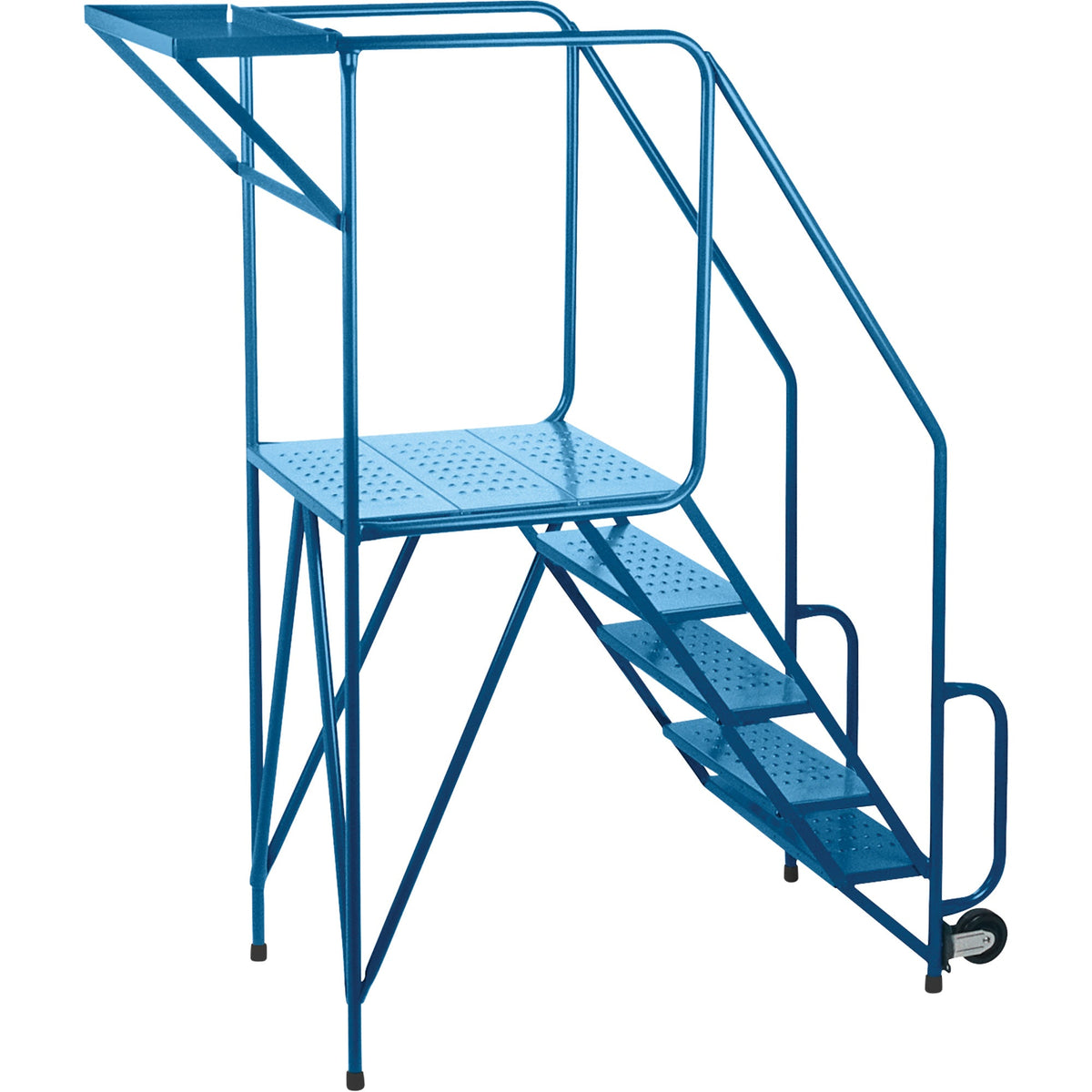 Steel Maintenance Rolling Ladder, 5 Steps, 47" Platform