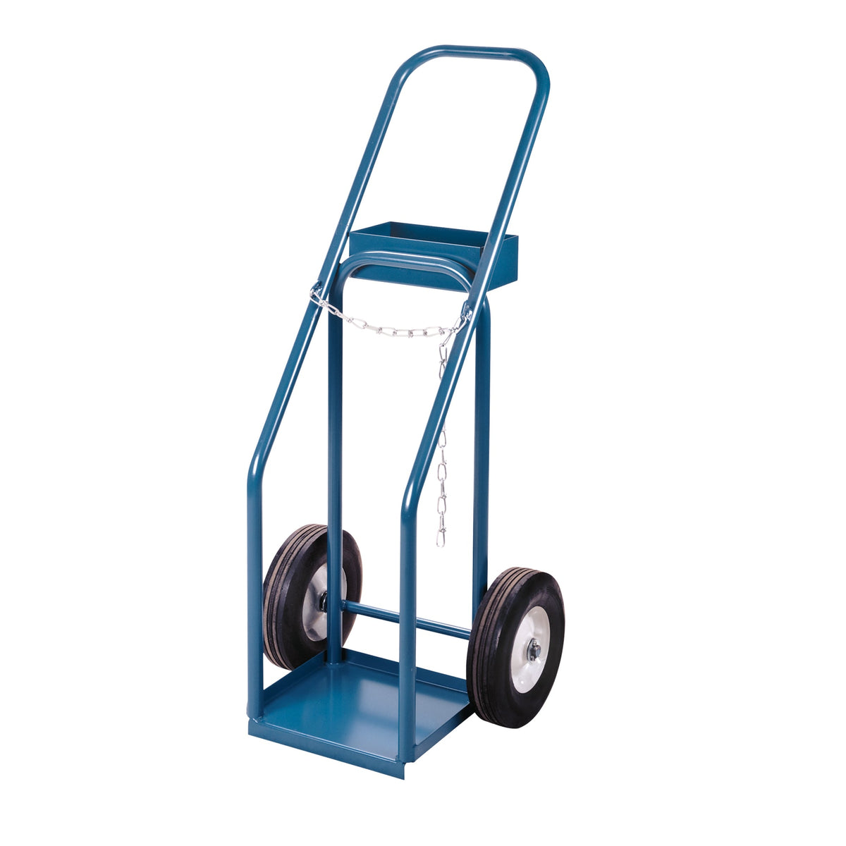 Gas Cylinder Cart, 12" x 10" Base, 400 lb, Semi-Pneumatic Wheels