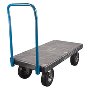 Plastic Platform Truck, 60" L x 30" W, 900 lbs. Cap., Flat Free Wheels