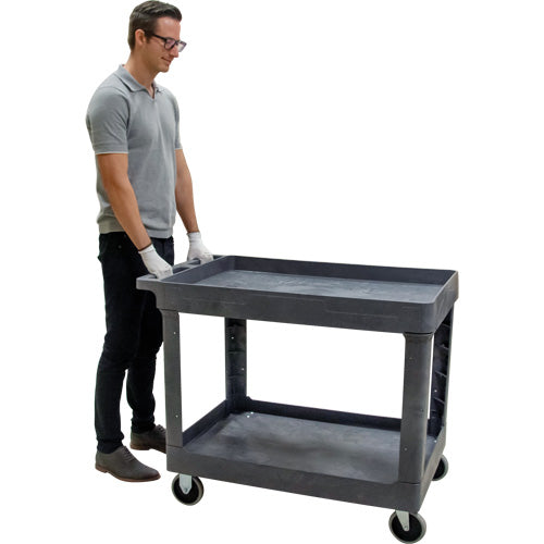 Utility Service Cart, 2 Tiers, 24-5/8" x 32-1/2" x 40", 550 lb