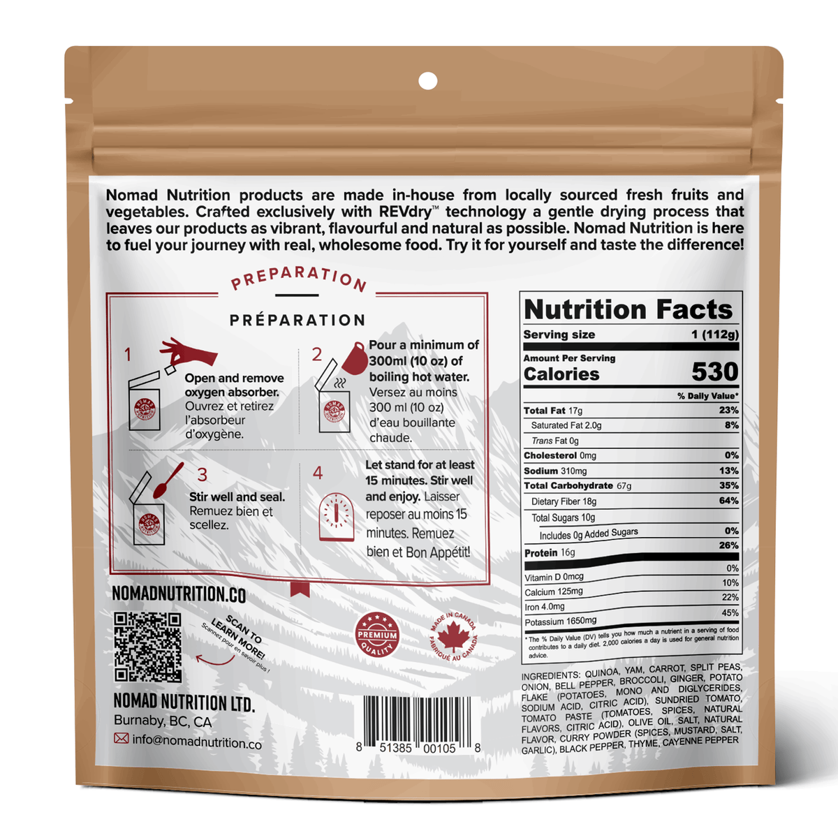 Nomad Nutrition Caribbean Curry Dehydrated Meal