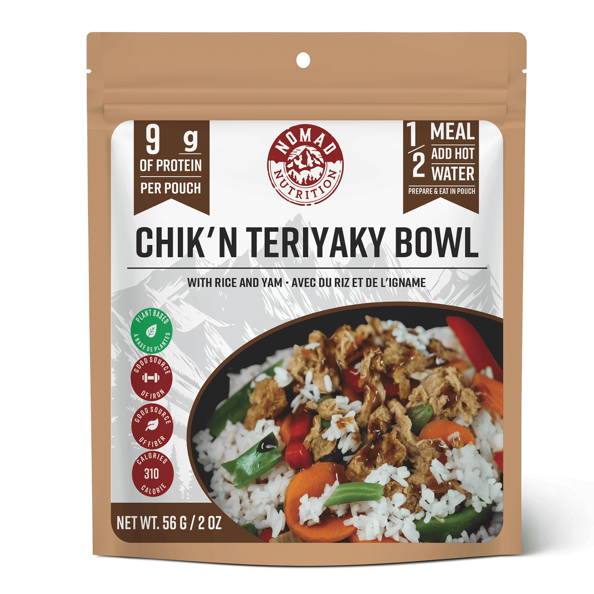Nomad Nutrition Chick'n Teriyaki Bowl Dehydrated Meal, 56 g