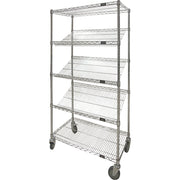Slanted Shelf Cart, 5 Tiers, 24" W x 69" H x 48" D