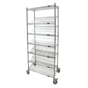 Slanted Shelf Cart, 7 Tiers, 24" W x 80" H x 48" D