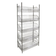 Wire Basket Shelving Unit, 5 Tiers, 36" W x 74" H x 18" D