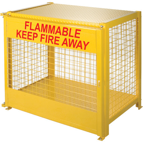 Gas Cylinder Cabinet, 6 Cylinders, 44" W x 30" D x 37" H, Yellow