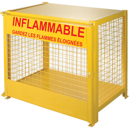 Gas Cylinder Cabinet, 6 Cylinders, 44" W x 30" D x 37" H, Yellow