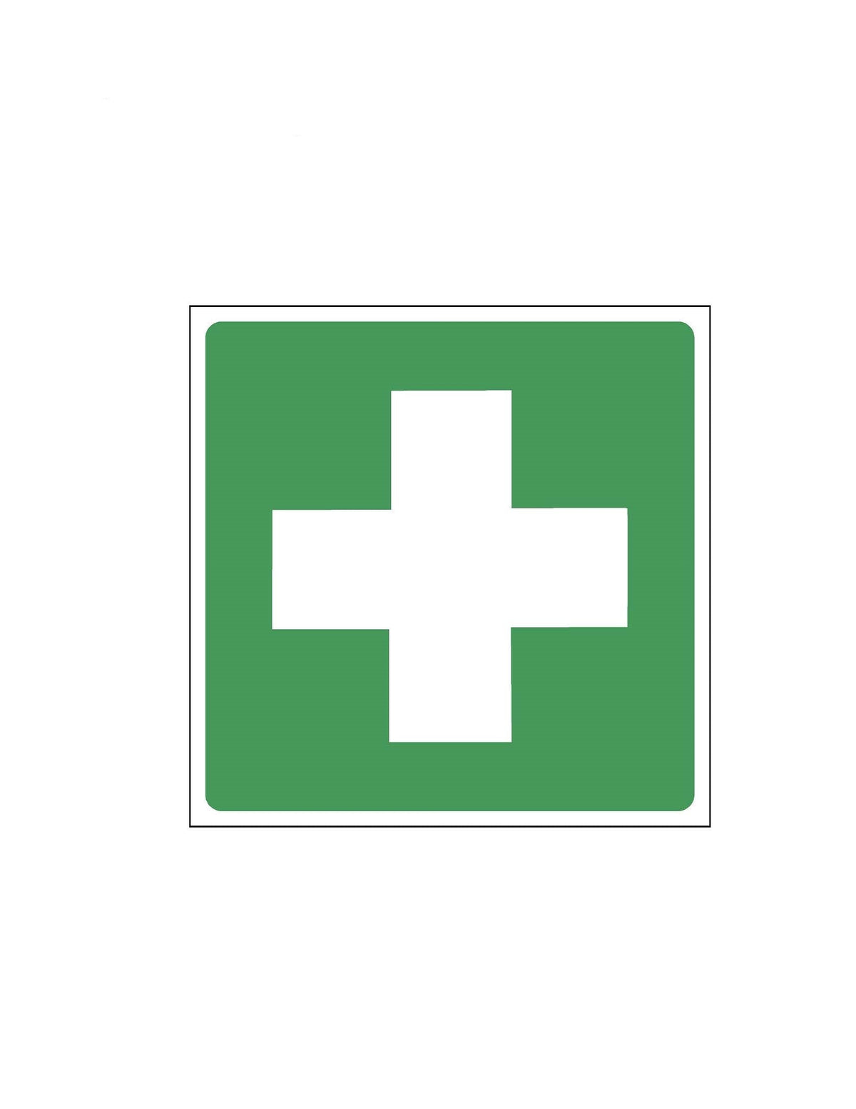 Double-Sided Projecting First Aid Sign, 6 x 6 in
