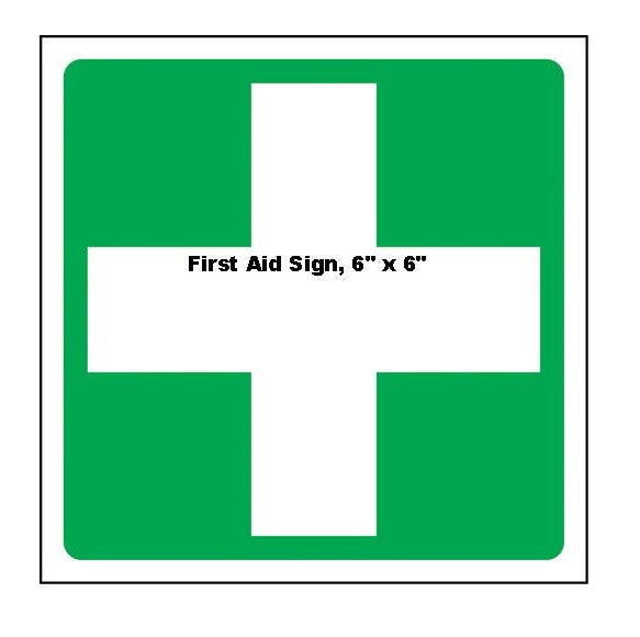 Double-Sided Projecting First Aid Sign, 6 x 6 in
