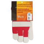 Red & White Premium Winter-Lined Fitters Gloves, Large, Grain Cowhide Palm, Boa Inner Lining