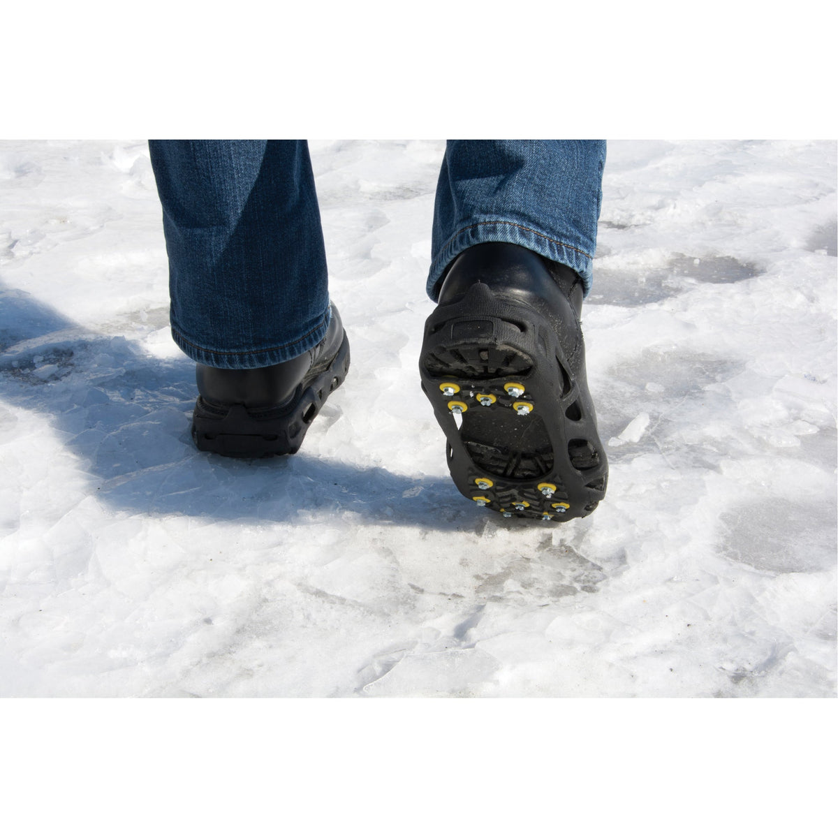 Heavy-Duty Anti-Slip Ice Cleats, Steel, Stud Traction, Large