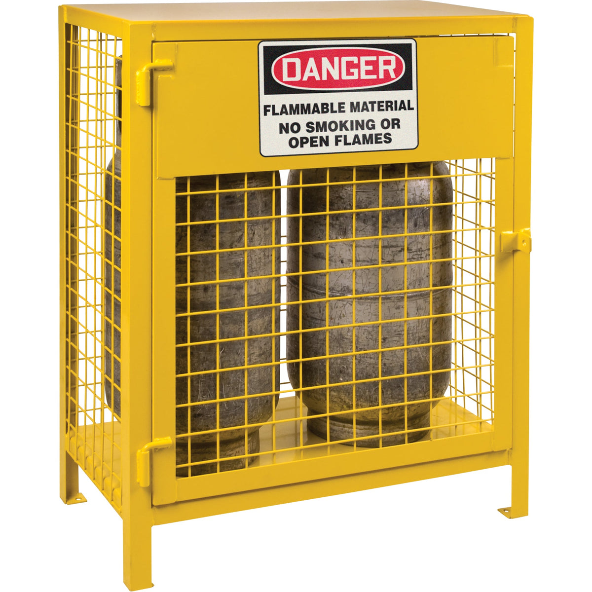 Gas Cylinder Cabinet, 2 Cylinders, 30" W x 17" D x 37" H, Yellow