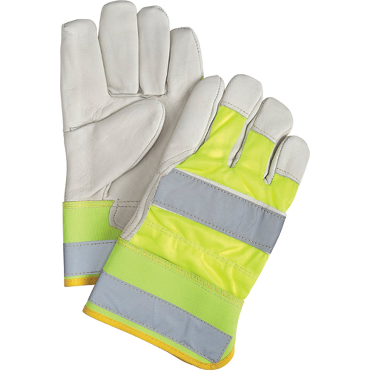 High-Visibility Grain Cowhide Fitters Gloves, Large