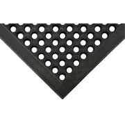 Anti-Fatigue Matting, Slotted, 3' x 5' x 7/8", Black, Natural Rubber