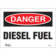 "Diesel Fuel" Sign, 7" x 10", Vinyl, English