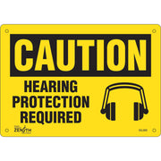 Hearing Protection Required Sign, 7" x 10", Plastic, English